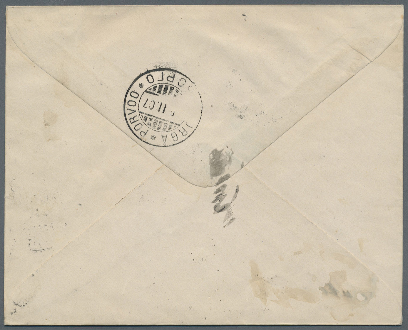 GA Russland - Ganzsachen: 1907. Registered Postal Stationery Envelope 30k Rose Upgraded With Yvert 42, 5k Lilac ( - Entiers Postaux