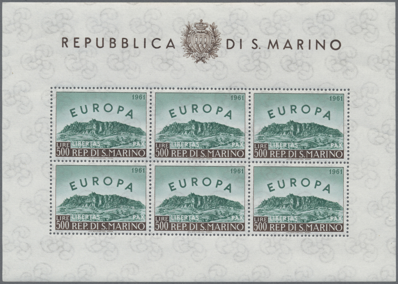 ** San Marino: 1961, Europa, Zehn Kleinbögen Zu Je 6 Werten, Tadellos Postfrisch (Mi. 2500.- €) - Unused Stamps