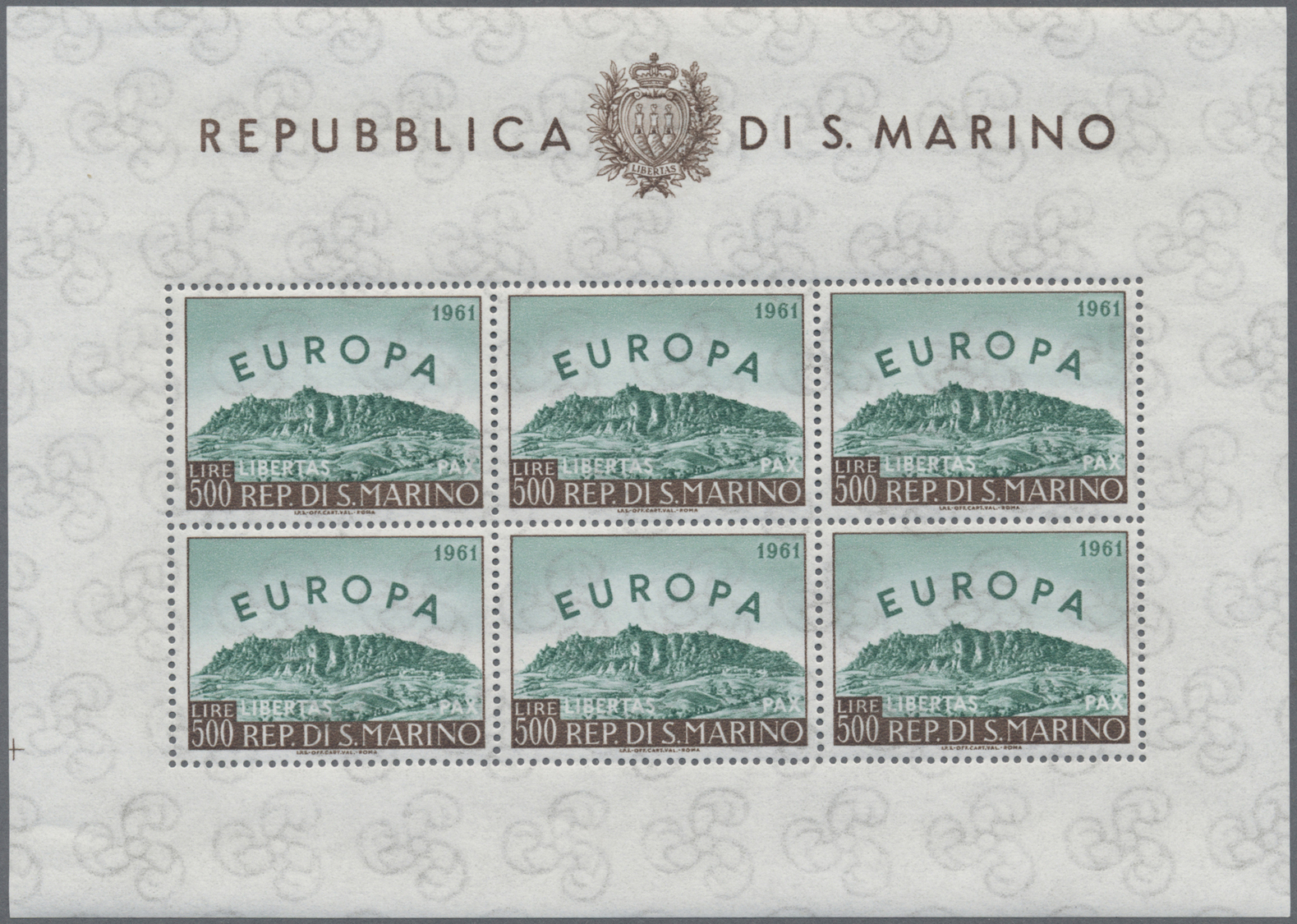 ** San Marino: 1961, Europa, Zehn Kleinbögen Zu Je 6 Werten, Tadellos Postfrisch (Mi. 2500.- €) - Neufs