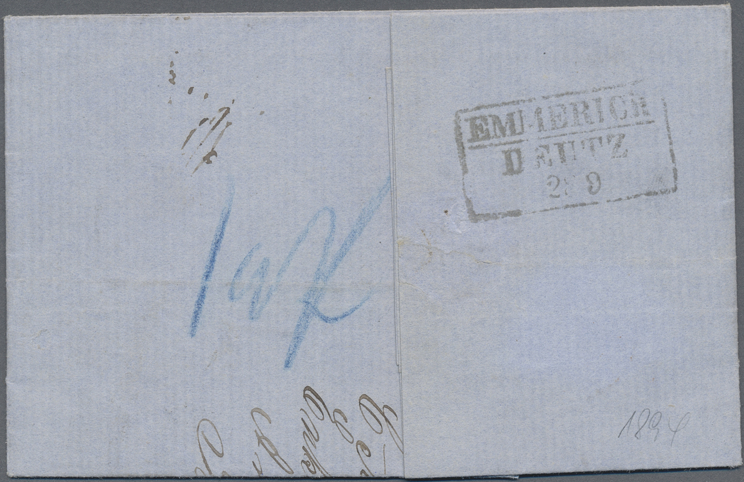 Br Schweden - Vorphilatelie: 1865, Folded Letter Sent With Red Cds "ENKHUIZEN 27 9 1865" And B/s Boxed "EMMERICH - ... - 1855 Préphilatélie