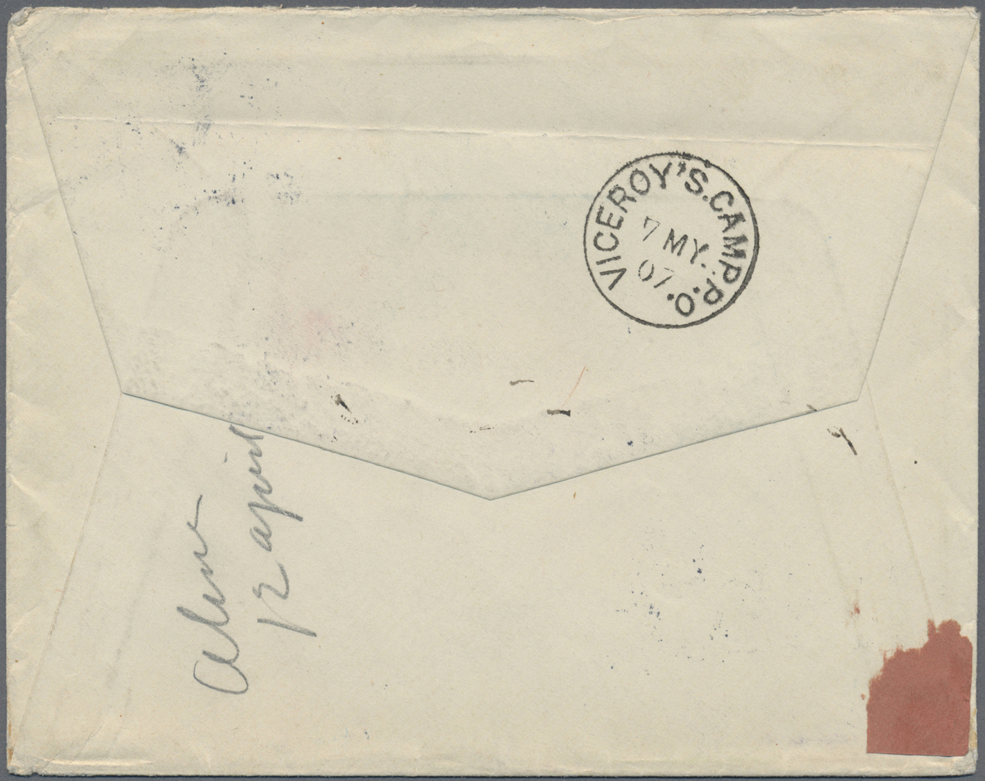 Br Schweden: 1907 Mail To SVEN HEDIN At Indian Viceroy's Camp: Registered Double-rate Cover From Stockholm Addres - Unused Stamps