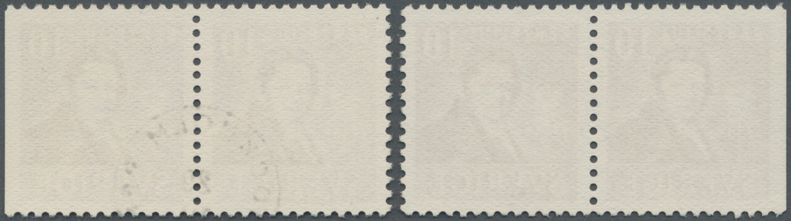 O Schweden: 1939, 10 Ö Violet In Two Pairs Used, Four-sided Perf/right Imperf And Left Imperf/right Four-sided P - Neufs