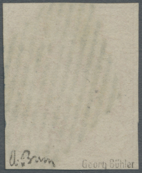 O Schweiz: 1852 Rayon III 15 Rp. (mit Kleinen Wertziffern), Entwertet Mit Klar Aufgesetzter Eidg. Raute In BLAU, - Unused Stamps