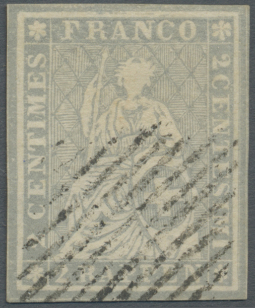 O Schweiz: 1862, 2 Rp. Sitzende Helvetia (sog. Strubel) Sauber Gestempeltes, Gleichmäßig Gerandetes Exemplar. Le - Unused Stamps