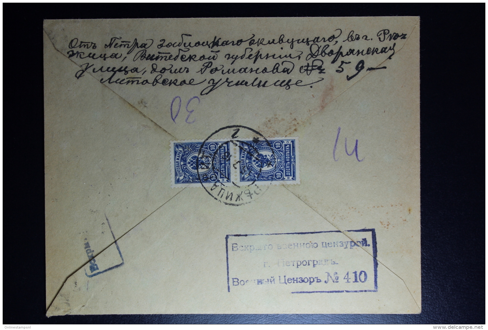 Russia: Registered Cover Regiza 1916 To Red Cross Copenhagen Censor Cancelled - Lettres & Documents