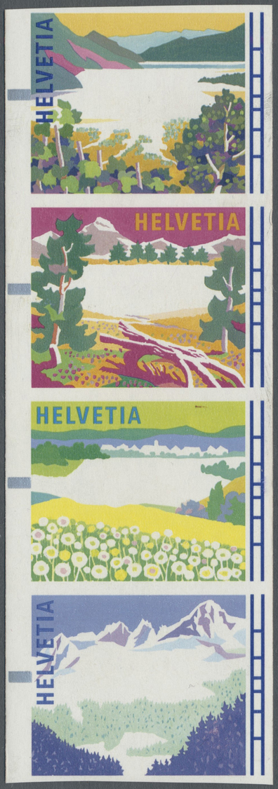 ** Schweiz - Automatenmarken: 1996, Schweizer Landschaften In Den Vier Jahreszeiten, Senkrechter Zusammendruck Mi - Automatic Stamps