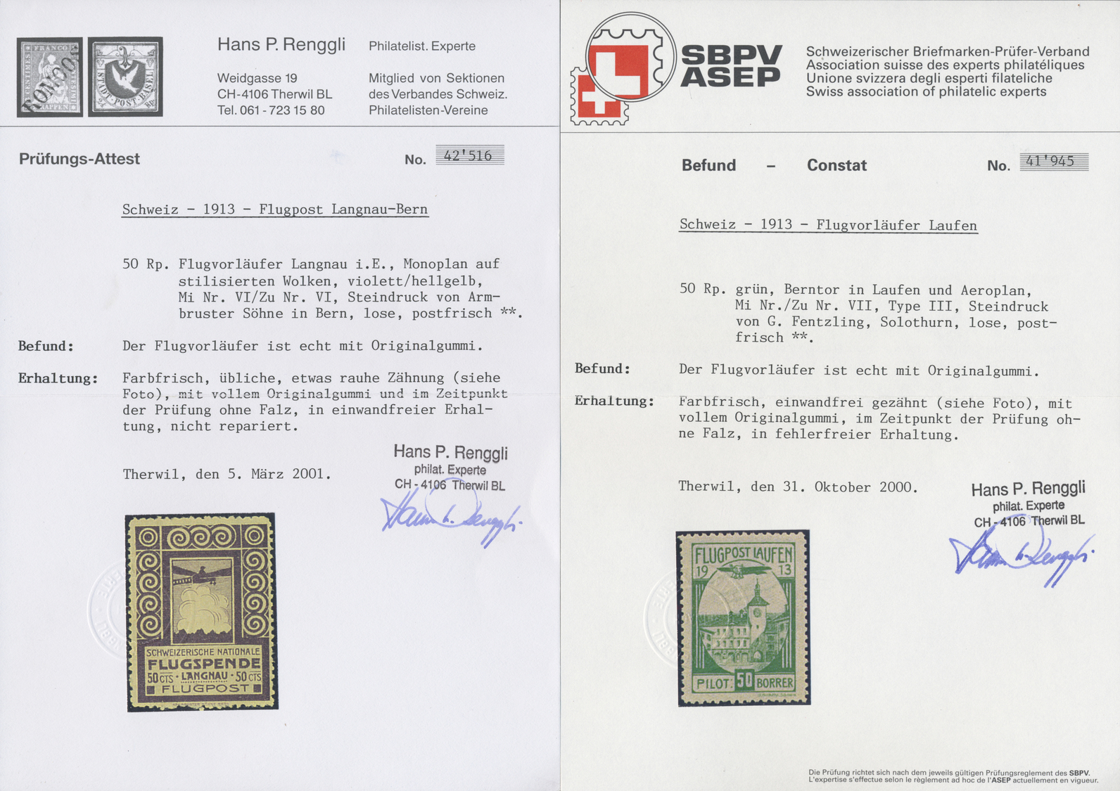 */**/O Schweiz - Halbamtliche Flugmarken: 1923 Kollektion Von 9 Verschiedenen Pionier-Flugmarken, Dabei Basel-Liestal - Oblitérés