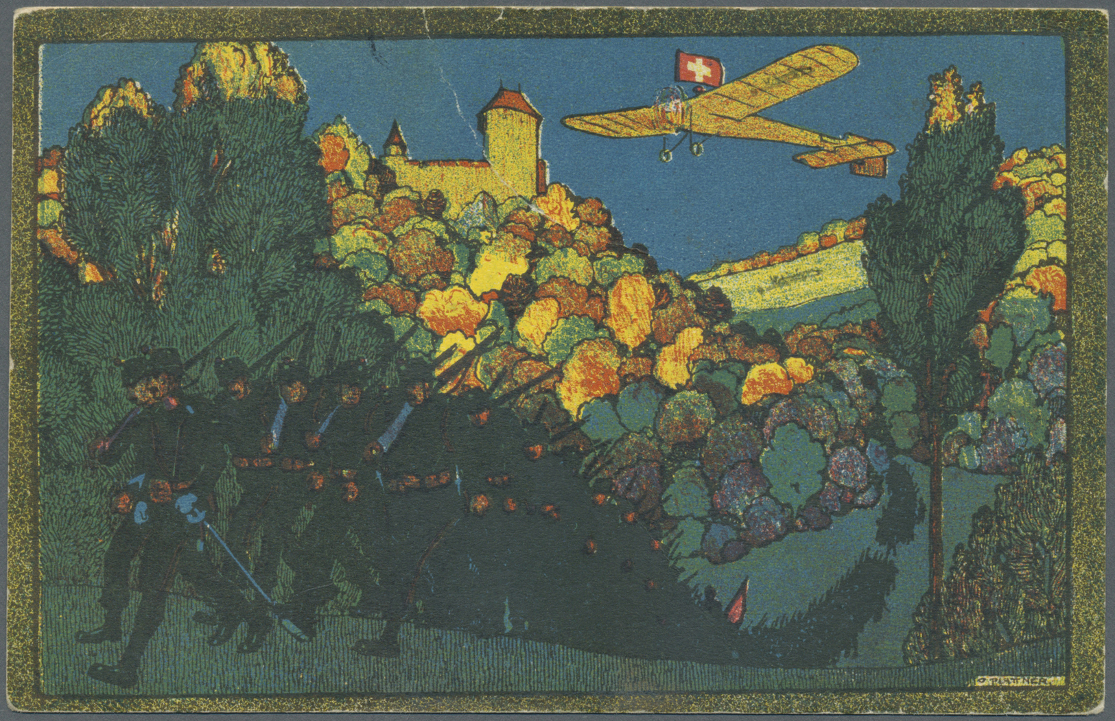 Br Schweiz - Halbamtliche Flugmarken: Pionierflugmarken: 1913, 50 Rp. Basel-Liestal, Gut Gezähntes Und Sauber Ges - Oblitérés