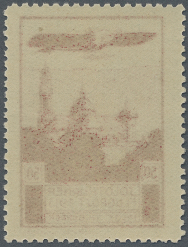 ** Schweiz - Halbamtliche Flugmarken: 1913, 50 C. Flugpost Solothurn-Weissenstein, Postfrisch, Unsigniert. Auflag - Oblitérés