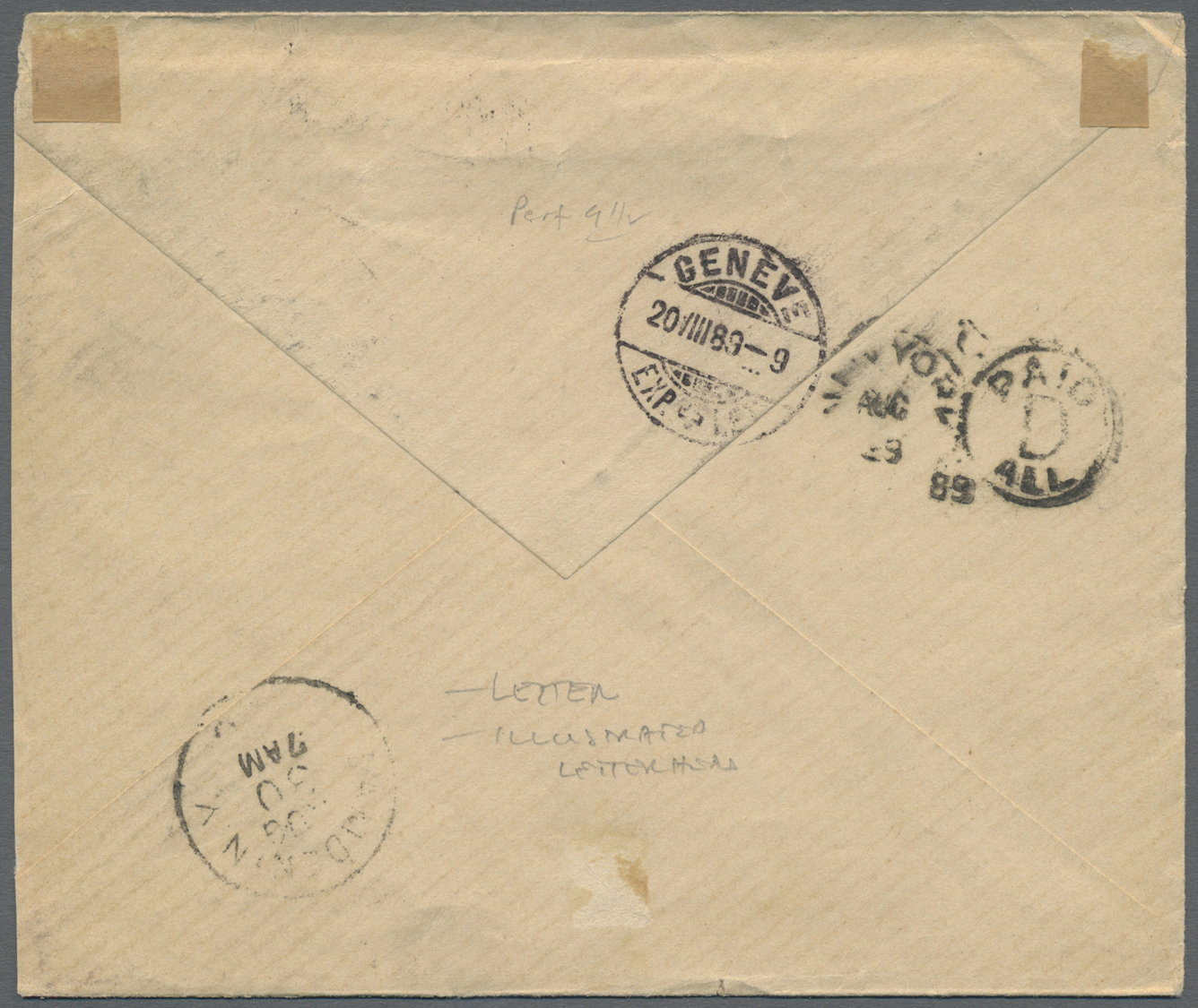 Br Schweiz - Hotelpost: 1889: Drei Briefe (Umschläge + illustrierte Briefbögen) verschiedener Hotels in die USA,