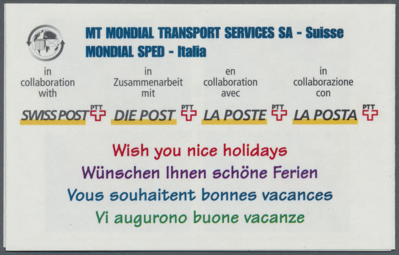 ** Schweiz - Besonderheiten: 1996/1998, Swiss Post International, Touristenmarken, Fünf Markenheftchen Komplett. - Other & Unclassified
