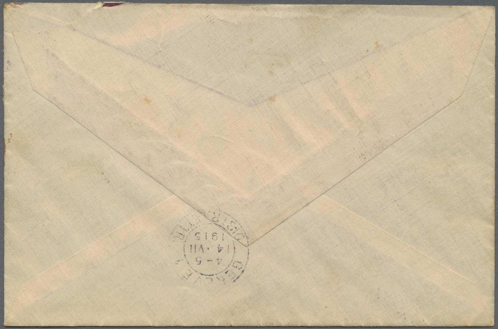 Br Serbien: 1915. Envelope (stains) Addressed To Geneva Bearing Yvert 116, 5p Yellow-green (5) Tied By Komahau Da - Serbia