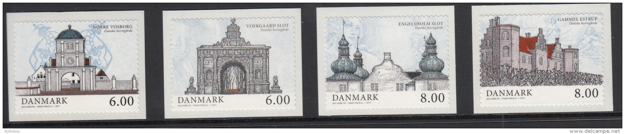 Denmark MNH Scott #1532-#1535 Set Of 4 Manor Houses - Ongebruikt