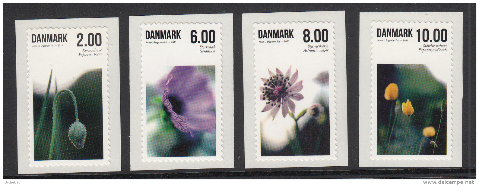 Denmark MNH Scott #1545-#1548 Set Of 4 Summer Flowers - Nuovi