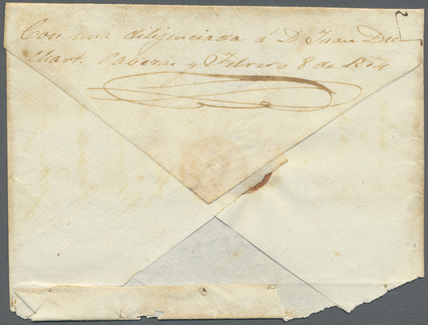 Br Spanien: 1854 CUBA (8 Feb) Cabezas A Matanzas. Sohe Manual Del Real Genazio. Marca "FERRO-CARRIL" (No 72) Line - Used Stamps