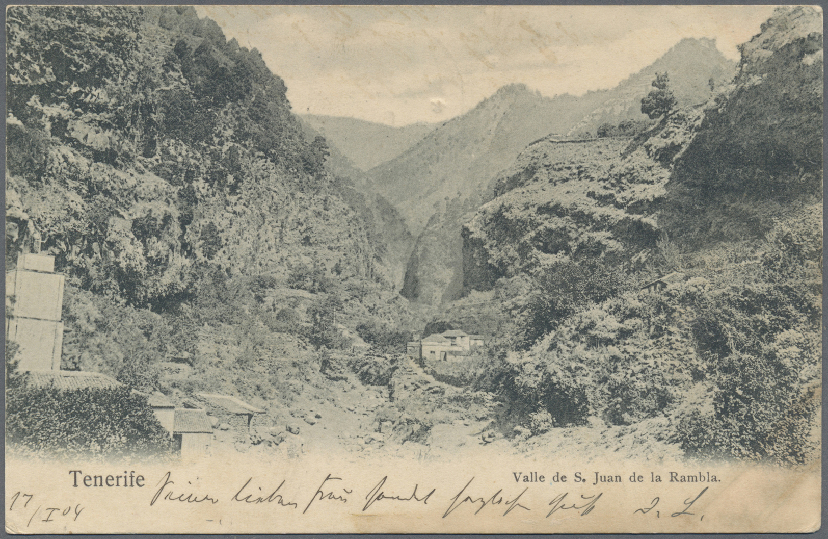 Br Spanien: 1904. Picture Post Card (stains) Written From Tenerife Addressed To German West Africa Bearing Yvert - Oblitérés