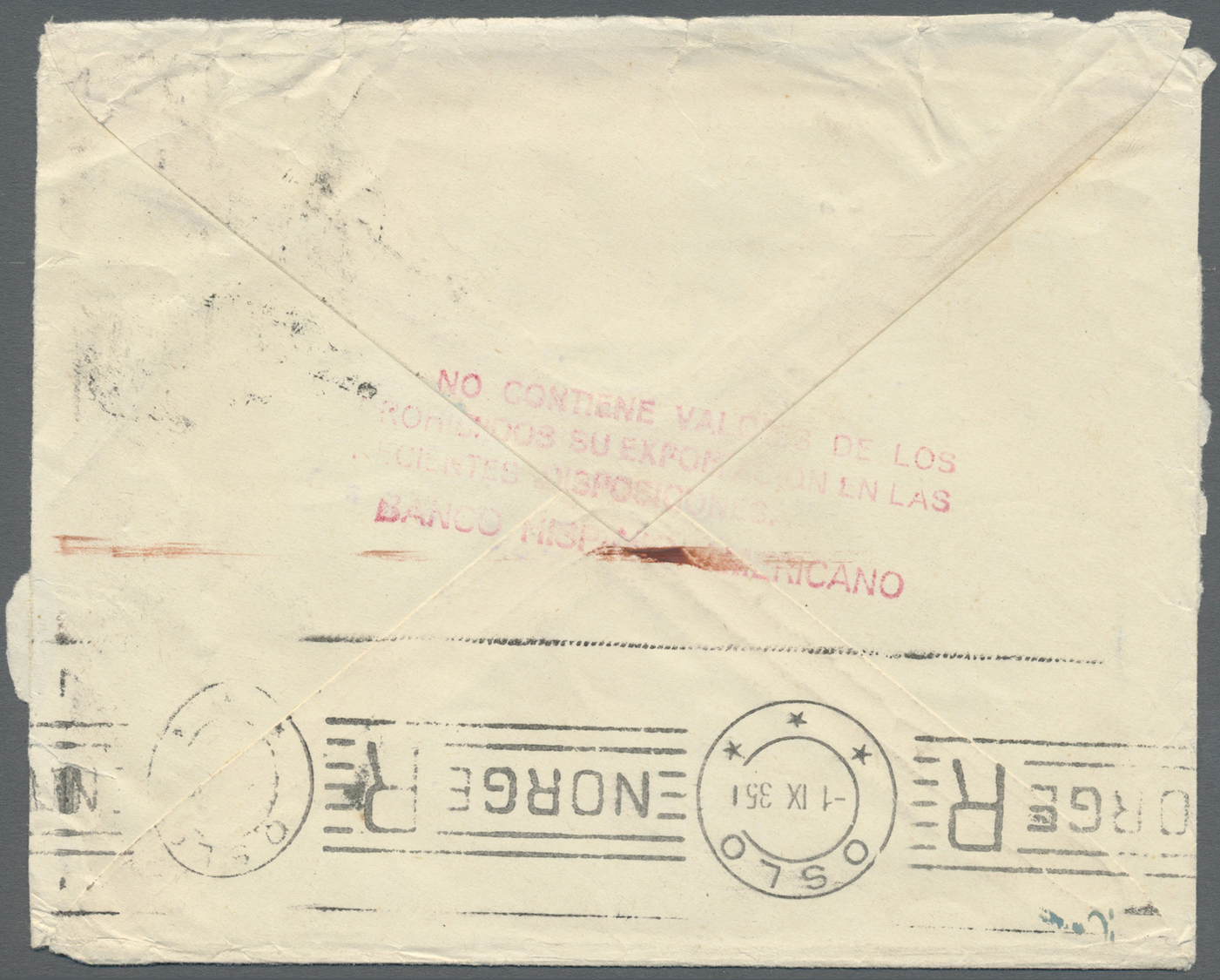 Br Spanien: 1935 (28.8.), Certified Company Cover Of 'Banco Hispano Americano' Franked With Three Different Stamp - Oblitérés