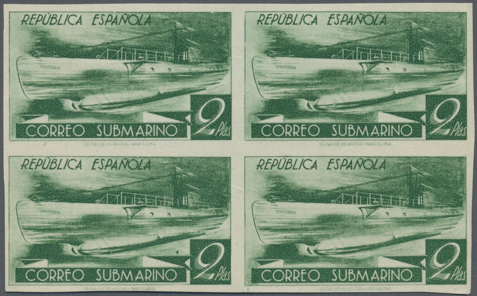 */(*) Spanien: 1938, Unterseebootpost, Ungebrauchte Serie (10 Pta Und 15 Pta Perfekt Zentriert) Und 2 Pta Probedruck - Used Stamps