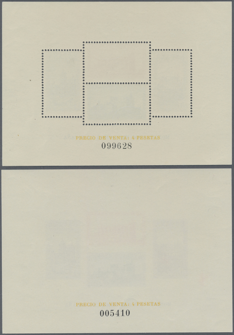 ** Spanien: 1938, Historische Baudenkmäler: Schneeweißes Postfrisches Luxus-Blockpaar (Edifil €345,-). - Oblitérés