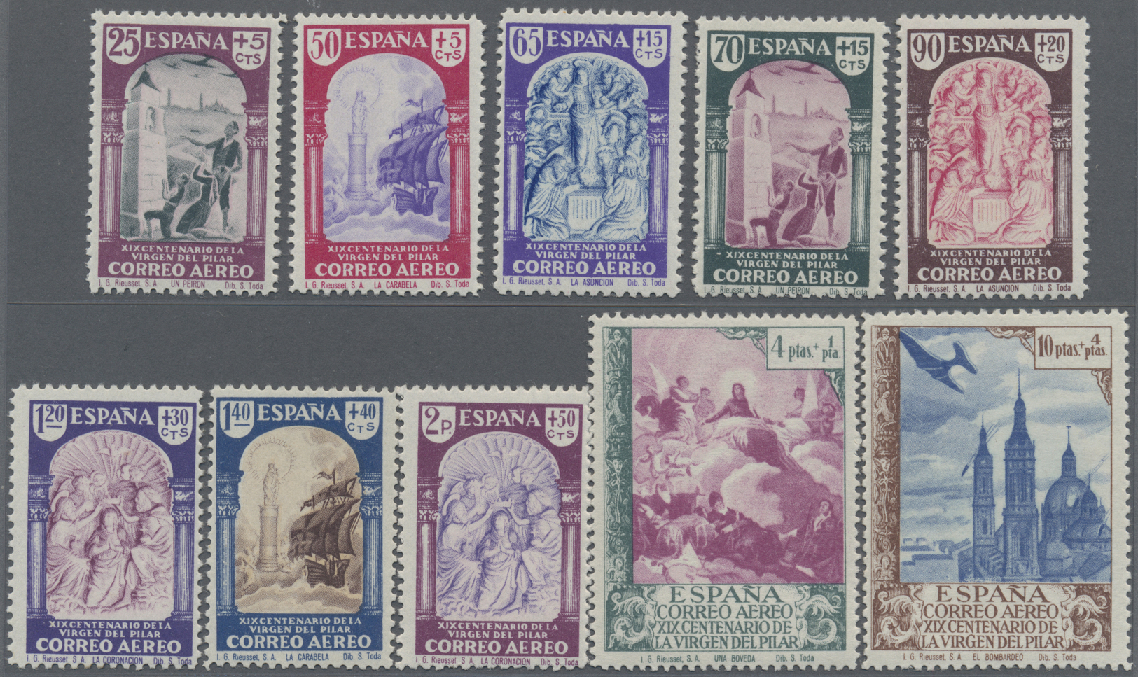 ** Spanien: 1940, Jahrestag Der Erscheinung Der Jungfrau Vom Pilar, Postfrischer Luxussatz (Edifil €805,-). - Oblitérés