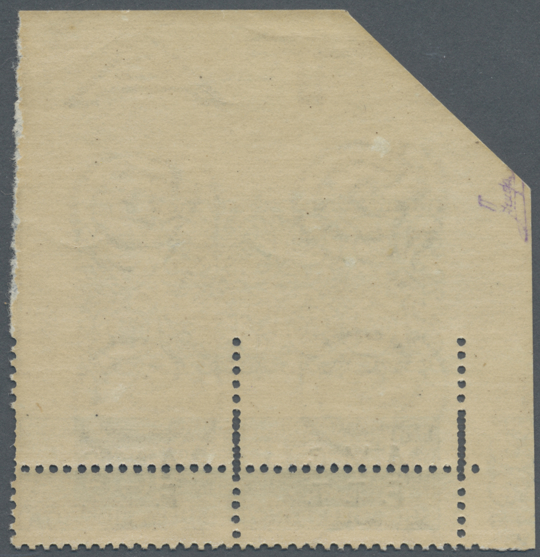 ** Triest - Zone A - Paketmarken: 1947, 100l. Blue, Marginal Copy From The Upper Left Corner Of The Sheet, Due To - Postal And Consigned Parcels