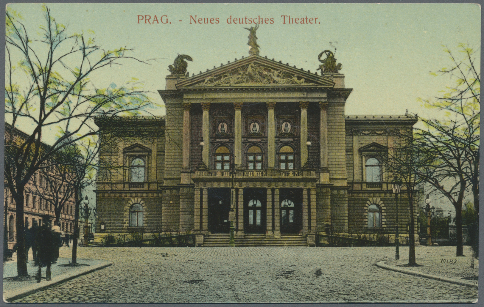 Br Tschechoslowakei: 1920,ppc Showing "PRAG - Neues Deutsches Theater" Franked With 20 And 30 H. From The First H - Briefe U. Dokumente