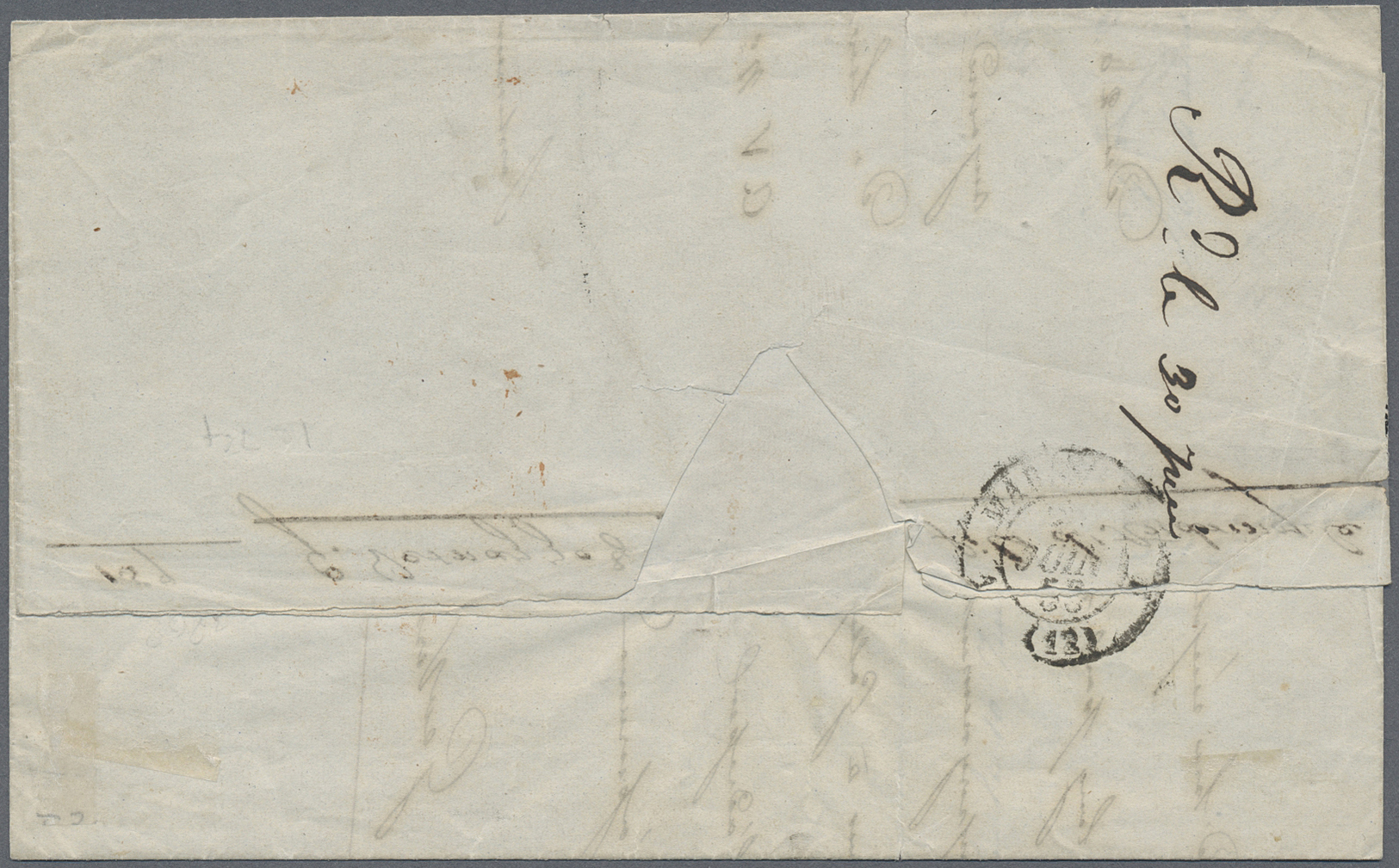 Br Türkei - Vorphilatelie: 1853: "GALLIPOLI" Clear Strike Of The Rare Postmark Of The French Post Office In The L - ...-1858 Préphilatélie