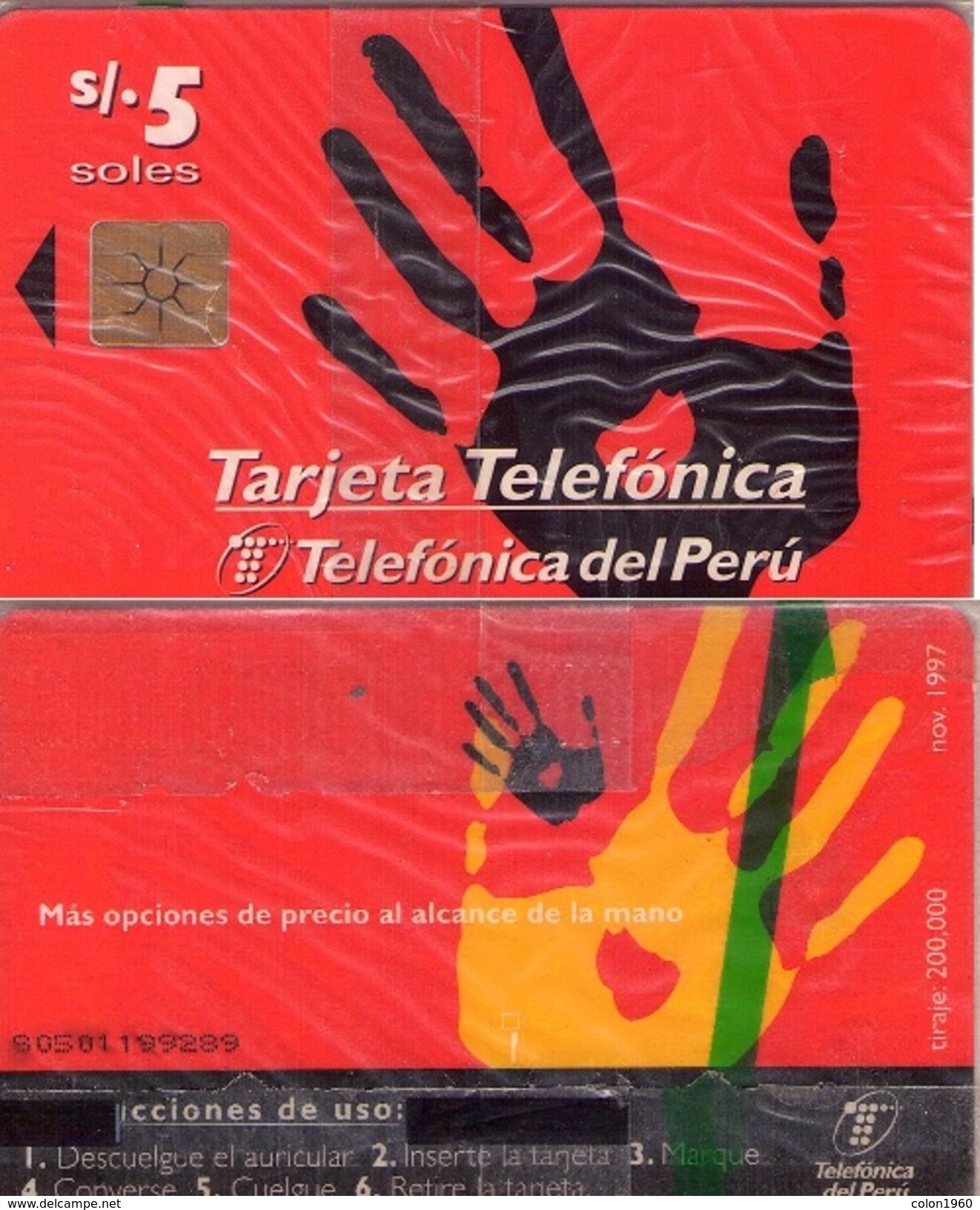 PERU. PE-TLF-CHP-0021A. Al Alcance De La Mano (Red Card). 1997-11. (NUEVA - MINT). (215) - Pérou