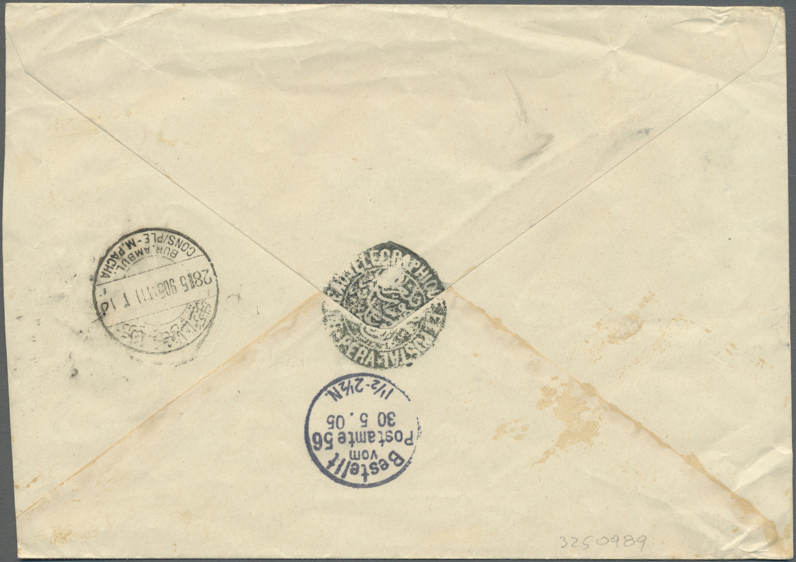 Br Türkei: 1901, 2 Pia. Orange Tied By Blue Bilingual Cds. "PERA 25.MAI.05" To Registered Cover "DÉPÊCHES TÉLÉGRA - Storia Postale
