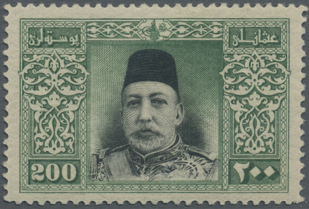 (*) Türkei: 1914, Sultan Mehemed V. 200 Ghr. Green And Black, Unused With Original Gum, Fine - Lettres & Documents
