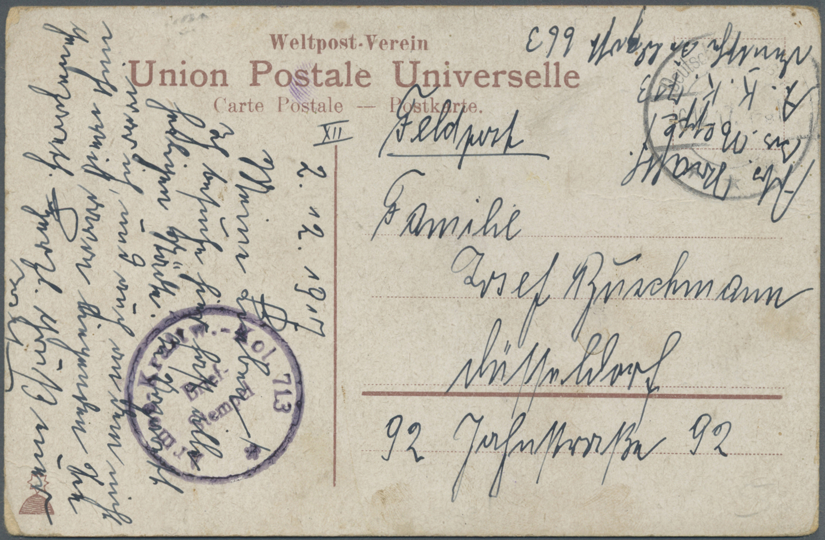 Br Türkei - Militär-Feldpost: 1916/1918, 9 FP-Belege mit Truppenstempel von verschiedenen Kraftfahr-Einheiten und