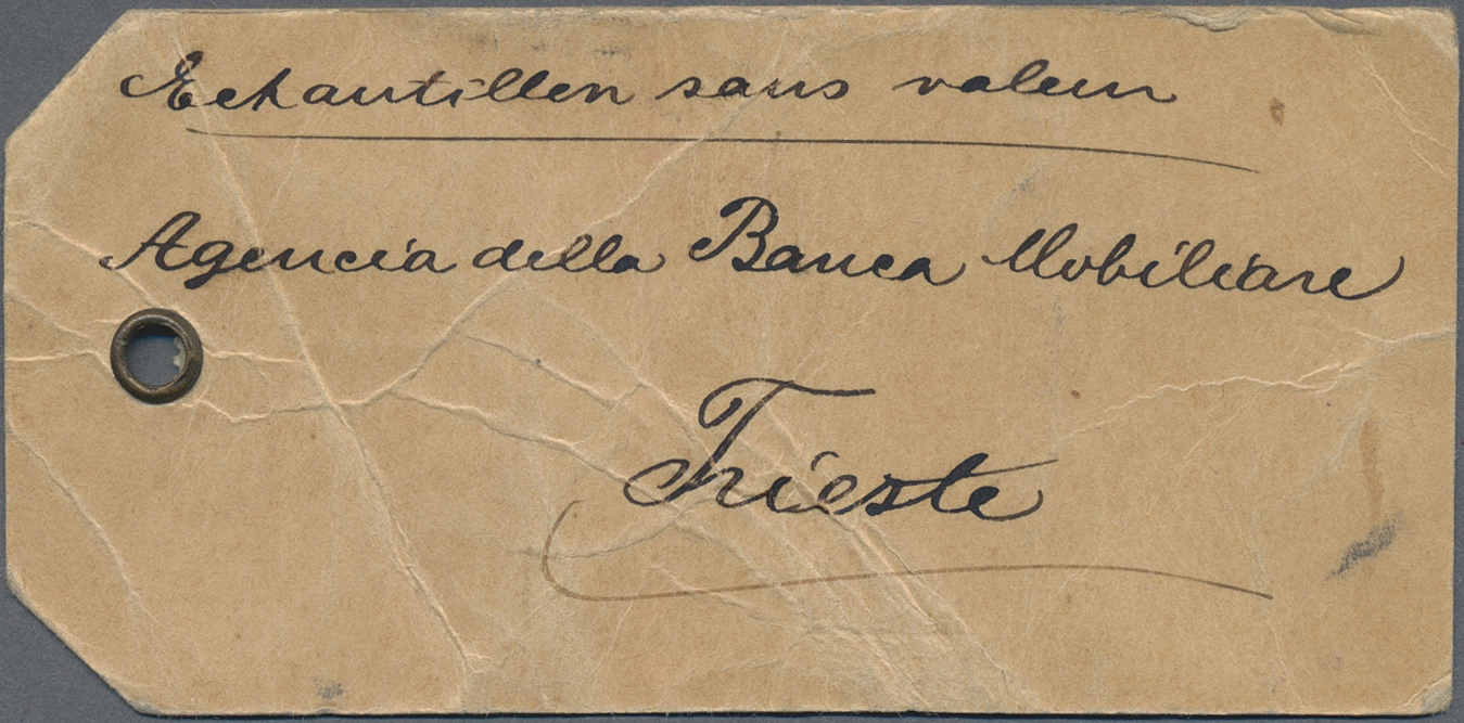 Br Türkei - Stempel: 1909, Parcel Tag For "Echantillon Sans Valeur" Usual Hole Punched To Tie With A String Beari - Other & Unclassified