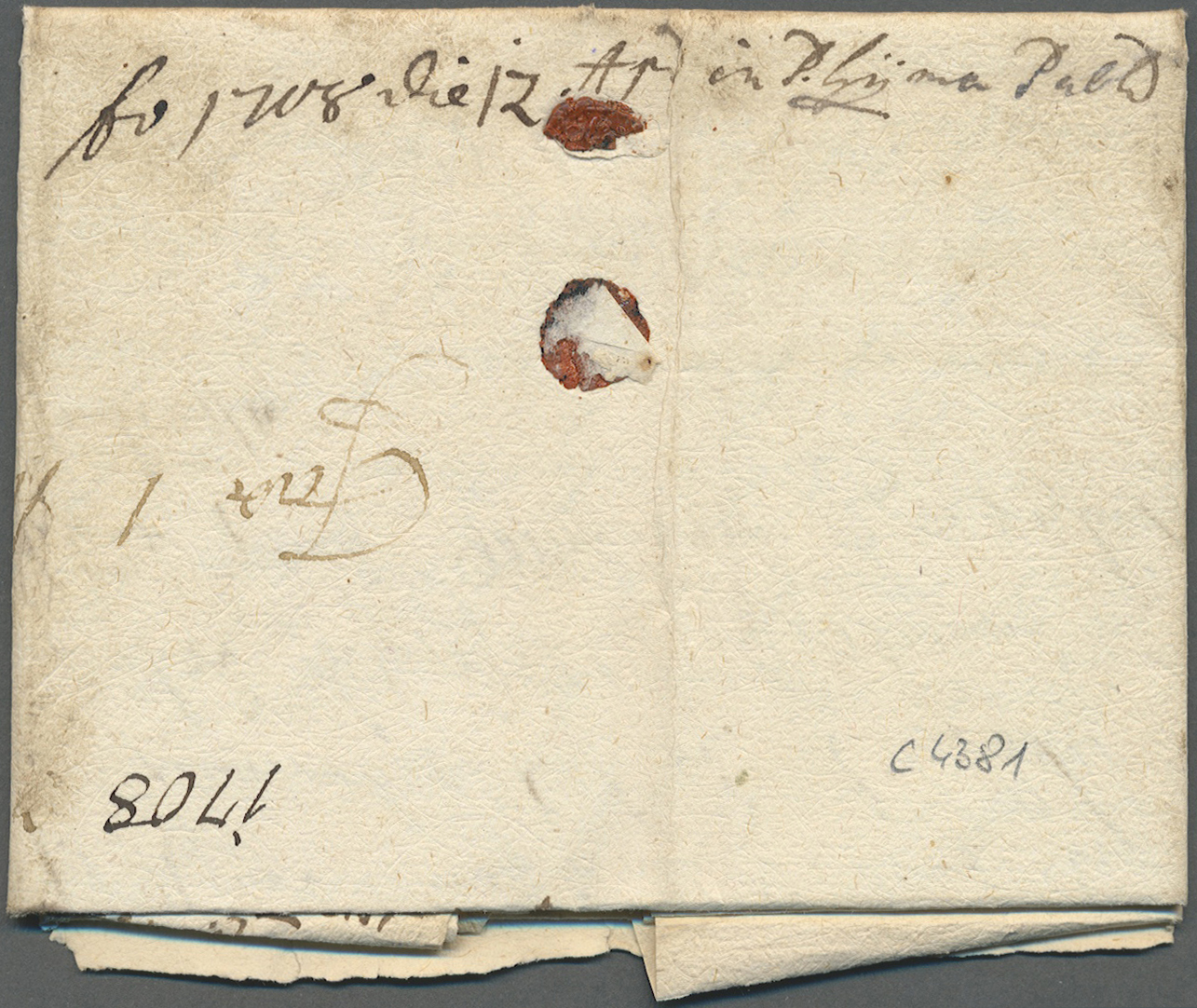Br Ungarn - Vorphilatelie: 1708, Faltbrief Aus Der Zeit Des "Rakoczy-Freiheitskampfes" Mit Unterschrift Von Nikol - ...-1867 Prephilately