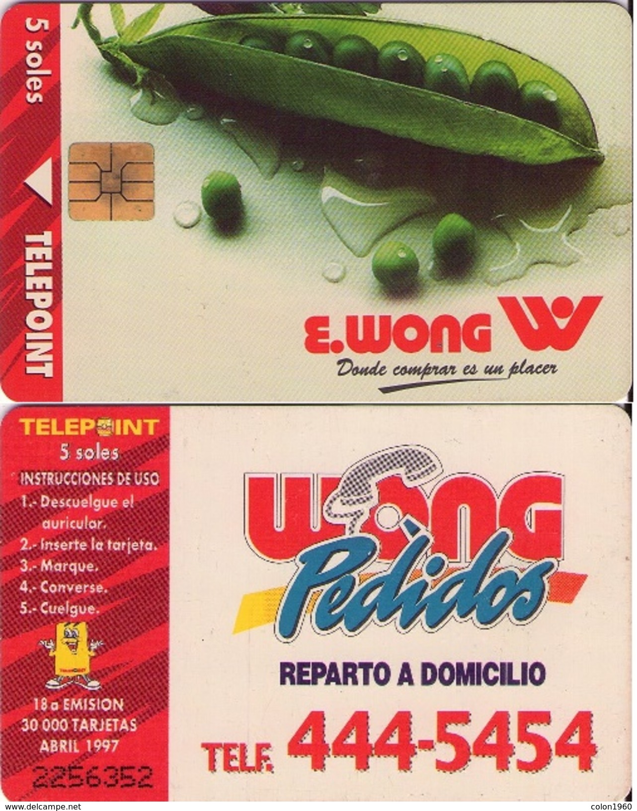 TARJETA TELEFONICA DE PERU. E. WONG, PEDIDOS. (220) - Peru