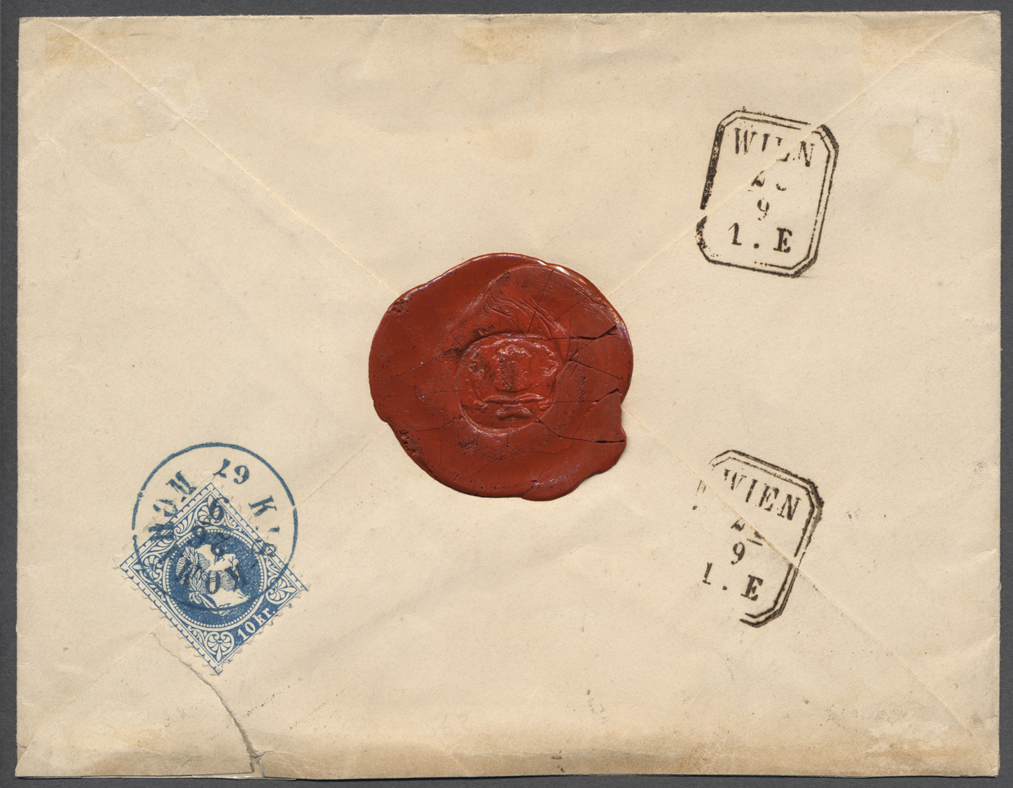 Br Ungarn - Stempel: 1867: "KIS-KOMAROM 26/9/67", Blauer Einkreisstempel! Bei Müller (5661a) Und Ryan (789) Jedoc - Postmark Collection