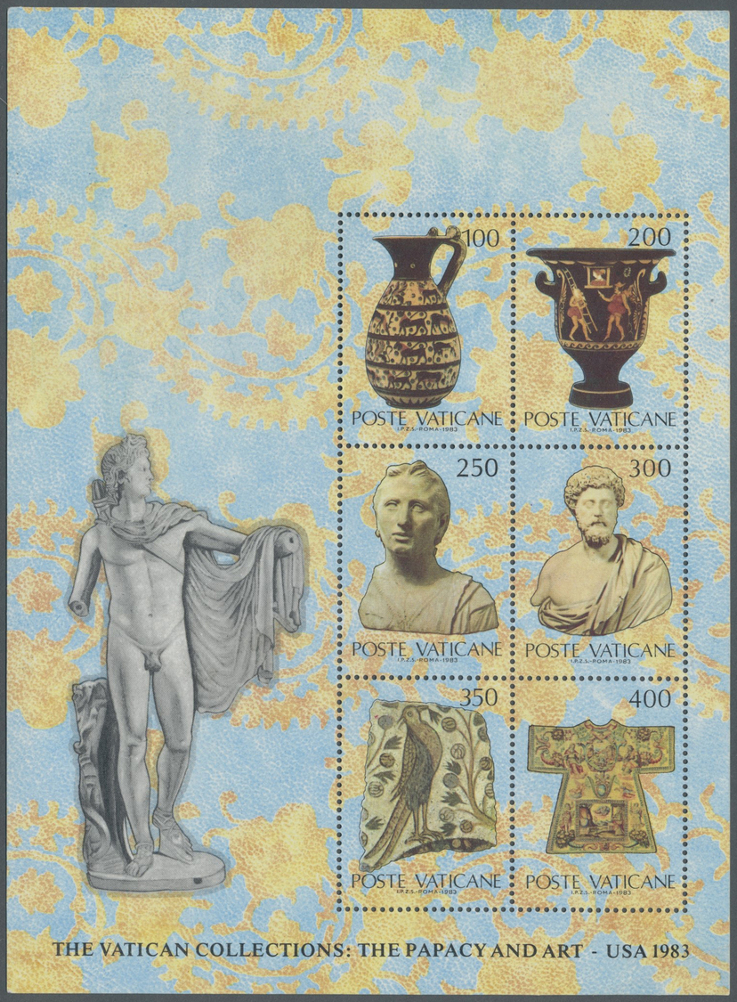 ** Vatikan: 1983, Vatican Collections S/s, Missing Silver Print (blind), Mnh, Corner Faults, Otherwise Faultless. - Covers & Documents