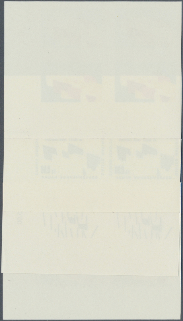 ** Vereinte Nationen - Genf: 1970. Progressive Proof (8 Phases) In Corner Blocks Of 4 For The Definitive Issue Sh - Unused Stamps