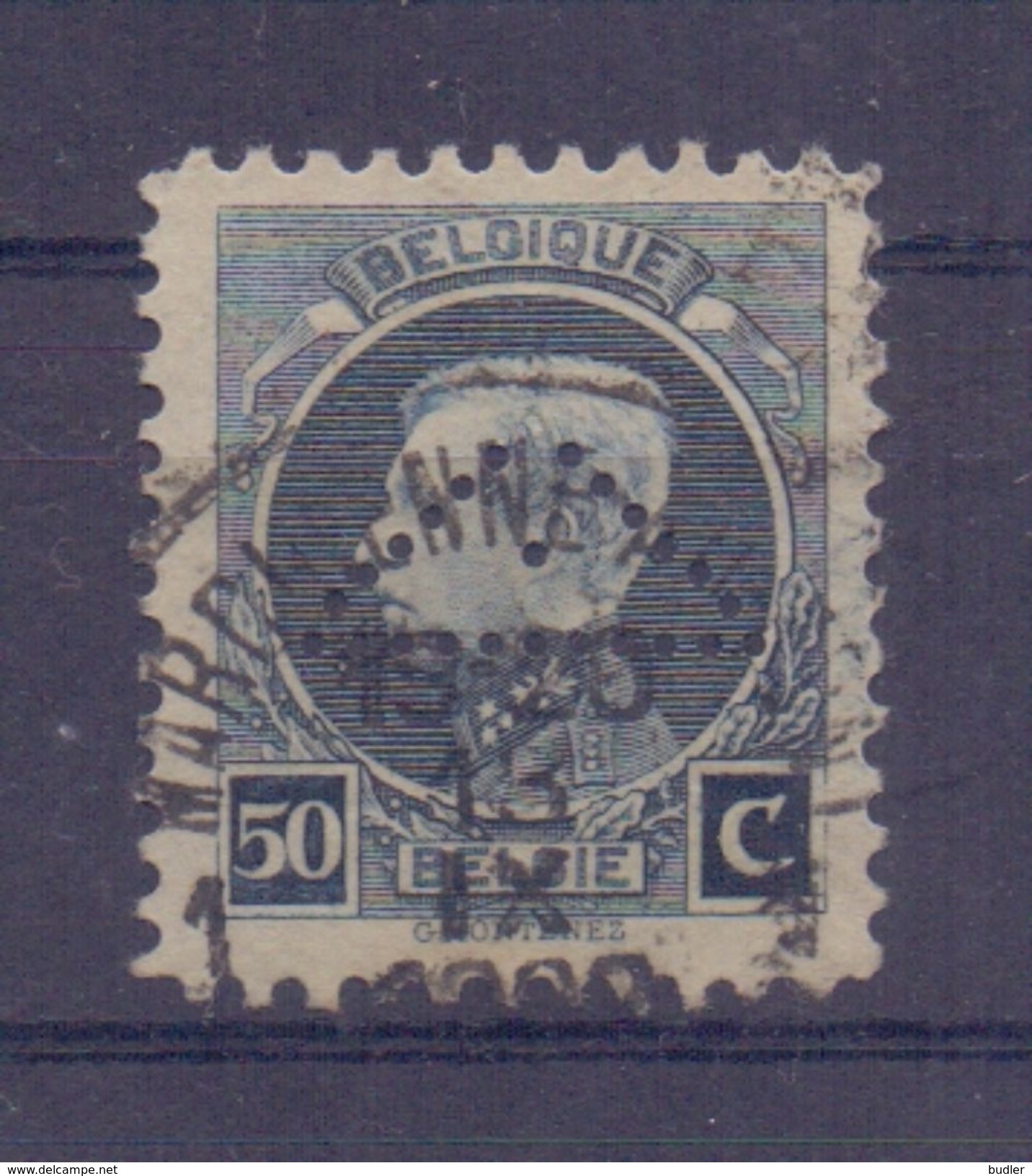 BELGIË/BELGIQUE :1924: PERFIN : Y.187 Gestempeld Met Perforatie/oblitéré Avec Perforation ## ... ## - 1909-34