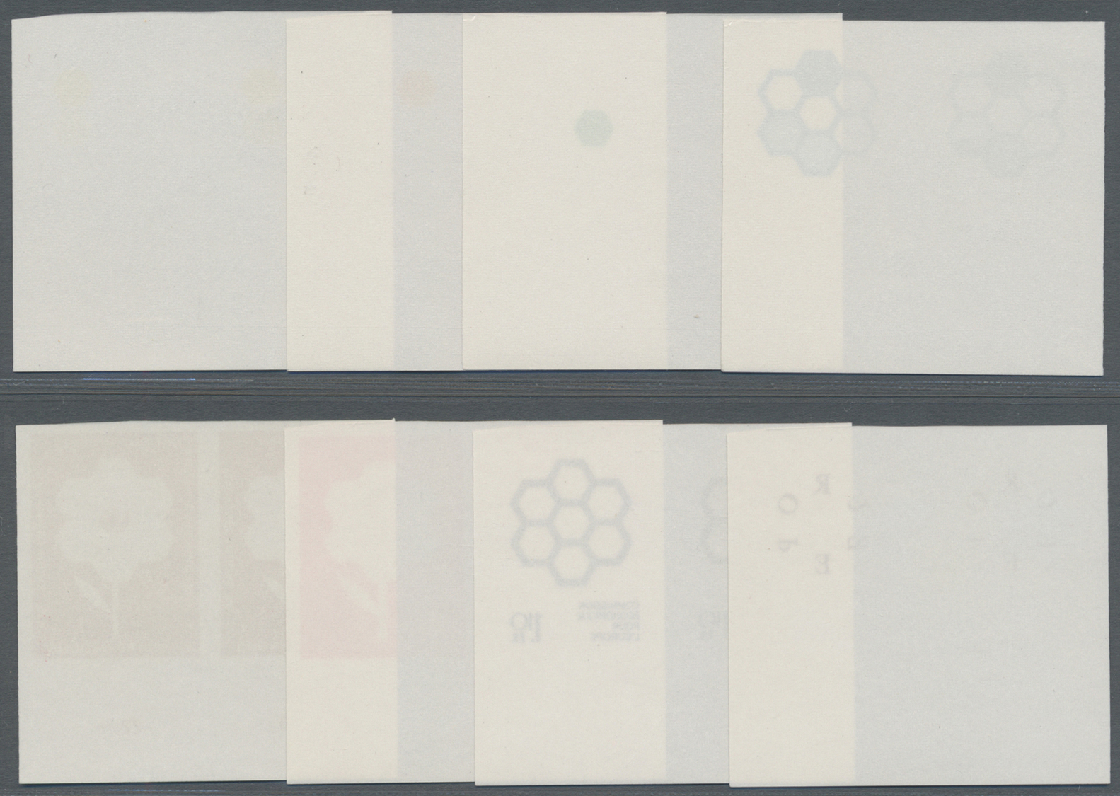 ** Vereinte Nationen - Genf: 1972. Progressive Proof (8 Phases) In Horizontal Bottom Margin Pairs For The Issue E - Unused Stamps