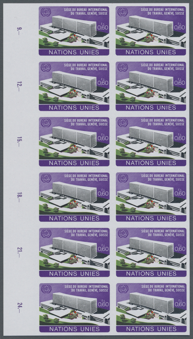 ** Vereinte Nationen - Genf: 1974. Ungezähnter SR-12er-Block Für Den 60c-Wert Der Ausgabe "Einweihung Des Neuen I - Unused Stamps