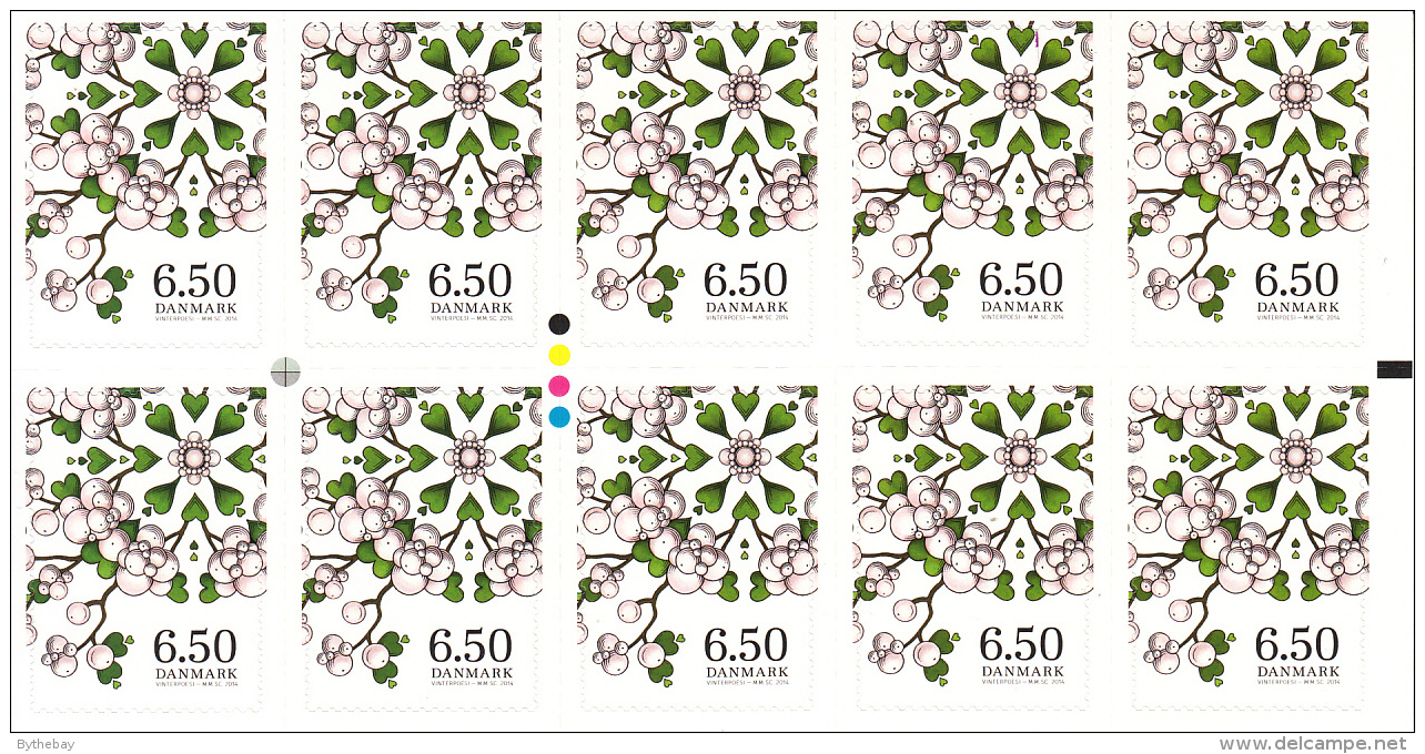 Denmark MNH 2014 Booklet Of 10 6.50k Snowberry - Unused Stamps