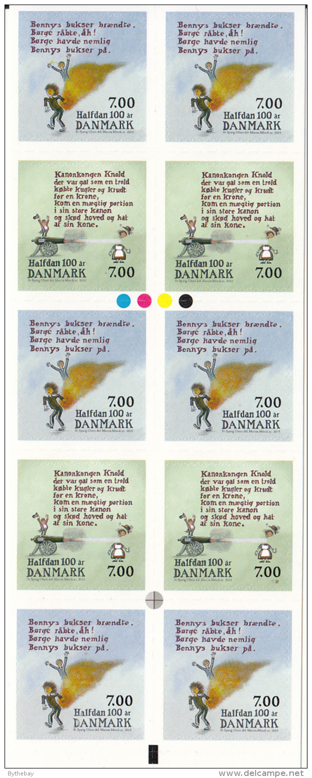 Denmark MNH 2015 Booklet Of 10 Centenary Halfdan Rasmussen - Booklets