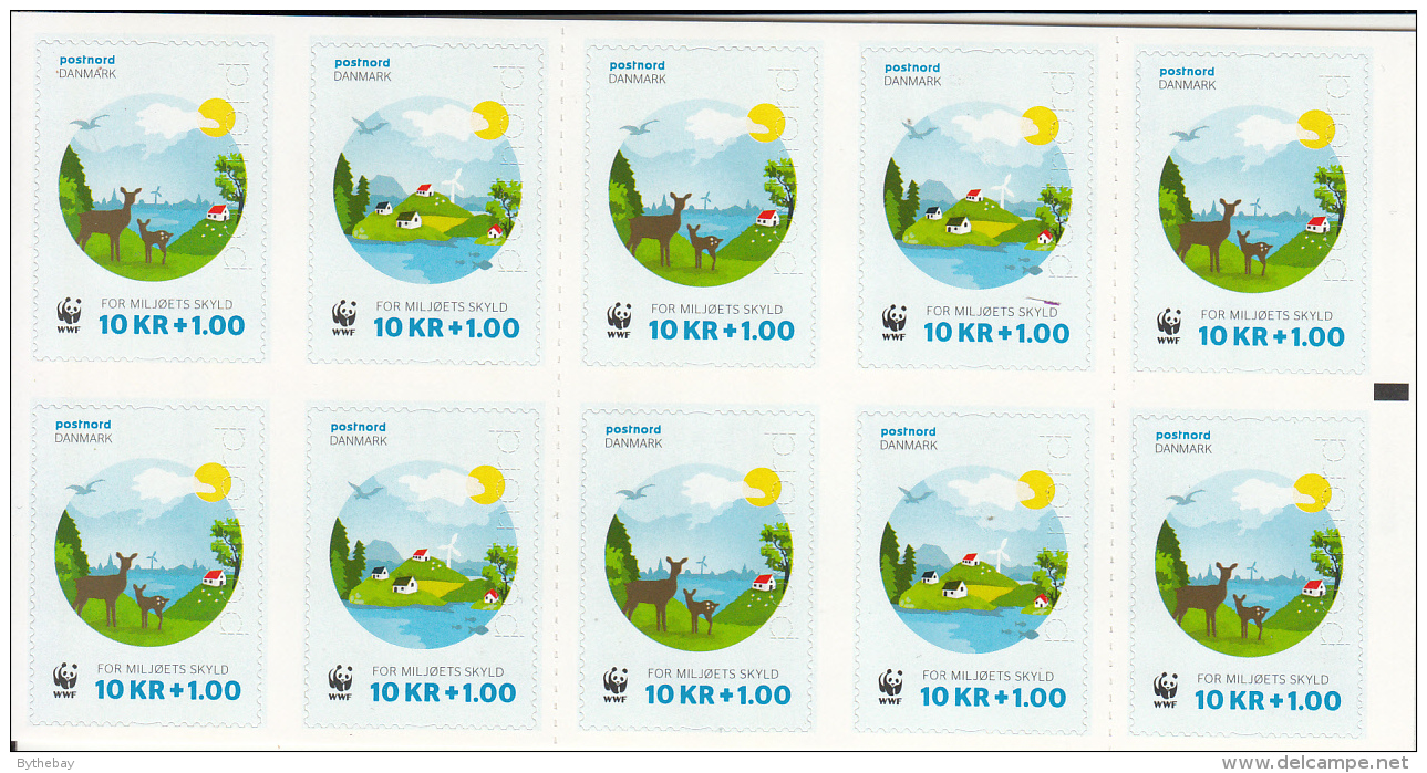 Denmark MNH 2015 Booklet Of 10 Wind Turbine, Deer - Charity Stamp - Neufs