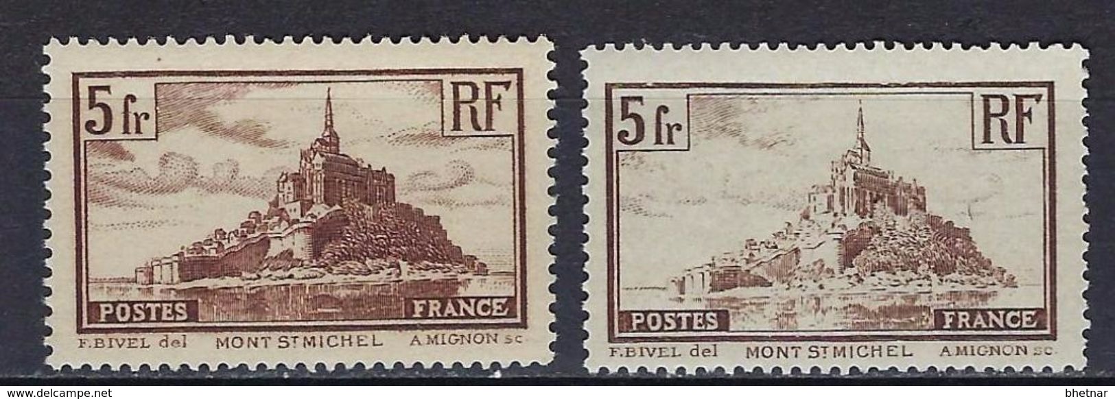 FR YT 260 & 260a " Mont-Saint-Michel Type I & II " 1929-31 Neuf* - Neufs