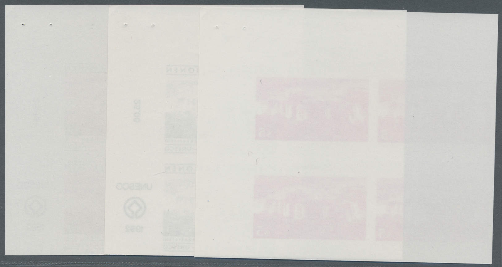 ** Vereinte Nationen - Wien: 1992. Progressive Proof (6 Phases) In Corner Blocks Of 4 For The 5s Value Of The Iss - Unused Stamps