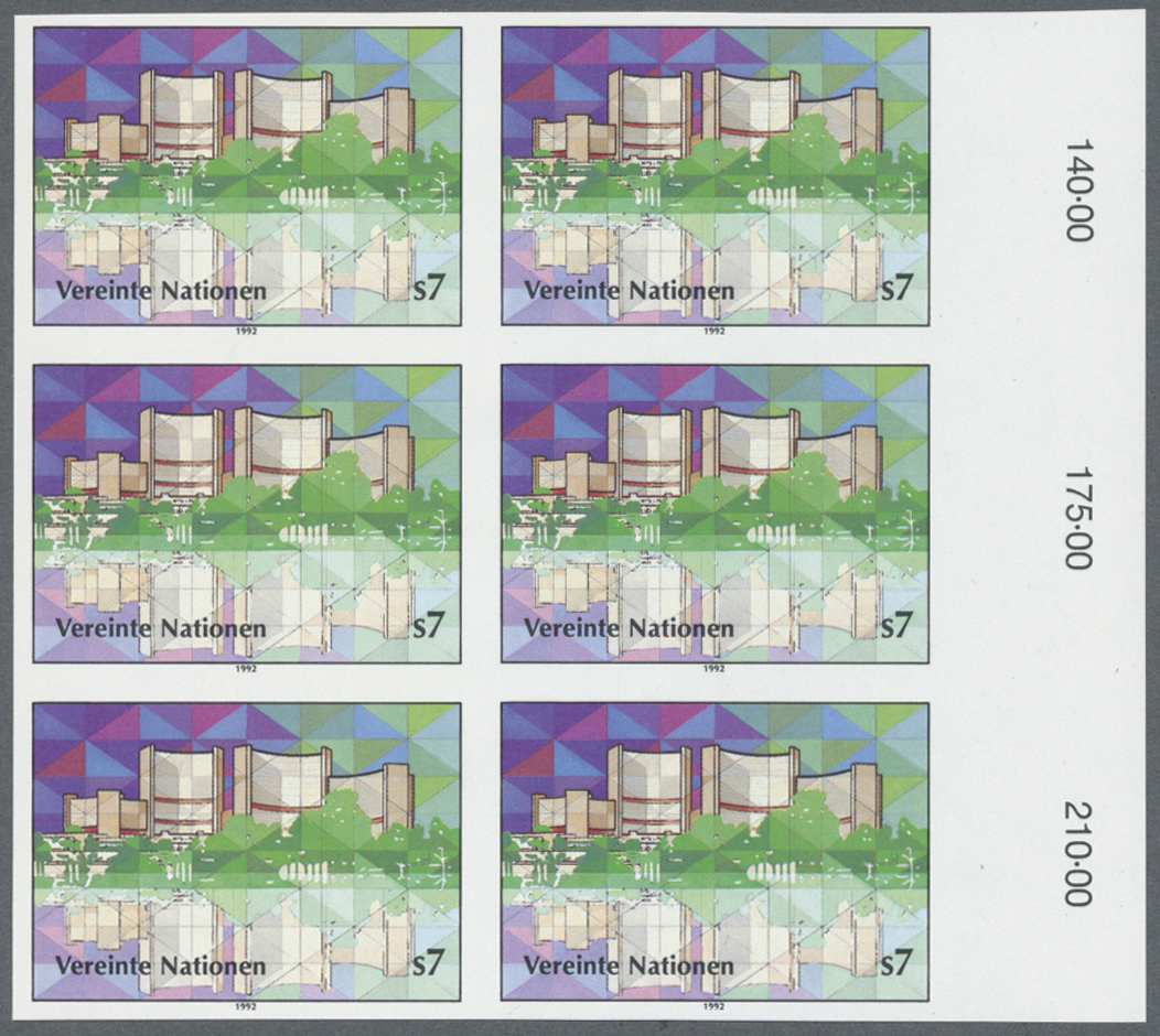 ** Vereinte Nationen - Wien: 1992. Ungezähnter SR-6er-Block Für Den 7s-Wert Der Freimarken-Ausgabe Mit Abbildung - Unused Stamps