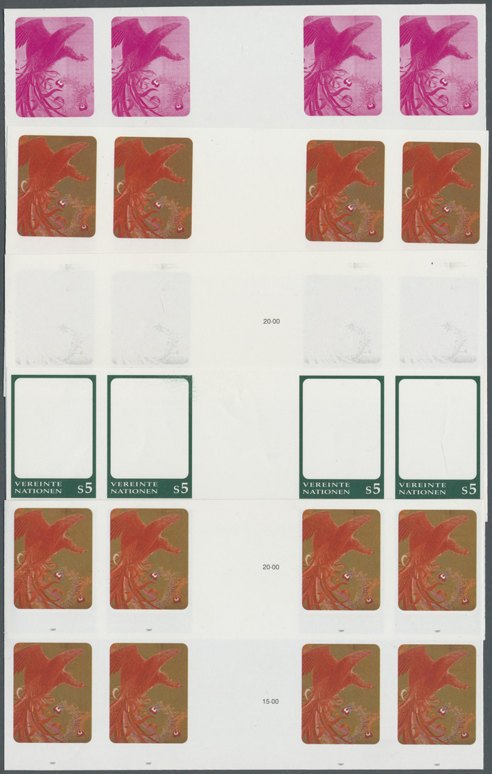 ** Vereinte Nationen - Wien: 1997. Progressive Proof (10 Phases) In Horizontal Gutter Pairs Of 2 Blocks Of 4 For - Neufs