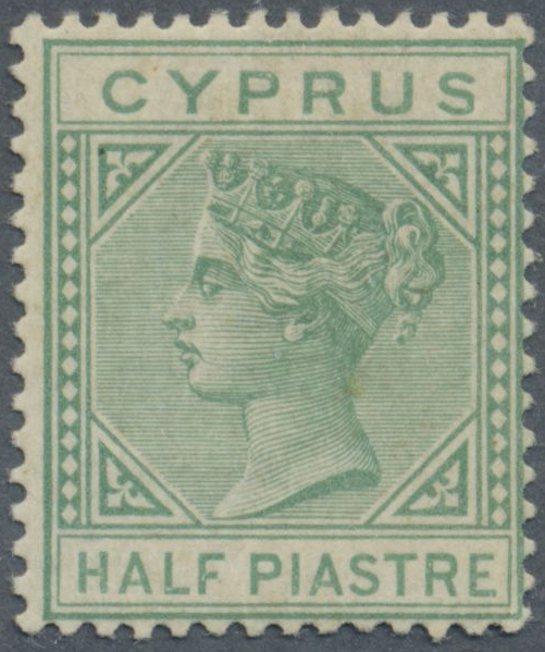 * Zypern: 1882, 1/2p Emerald, Watermark Crown CA, Die I. Mint Original Gum, Very Lightly Hinged, Exceptionally F - Autres & Non Classés