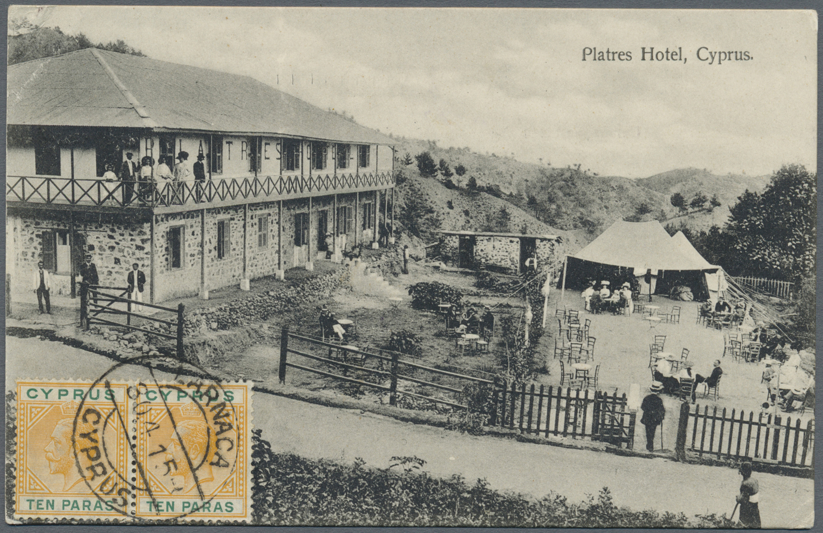 Br Zypern: 1915. Picture Post Card Of 'Platres Hotel, Cyprus' Addressed To Harrar, Ethiopia Bearing SG 74, 10 Pa - Autres & Non Classés
