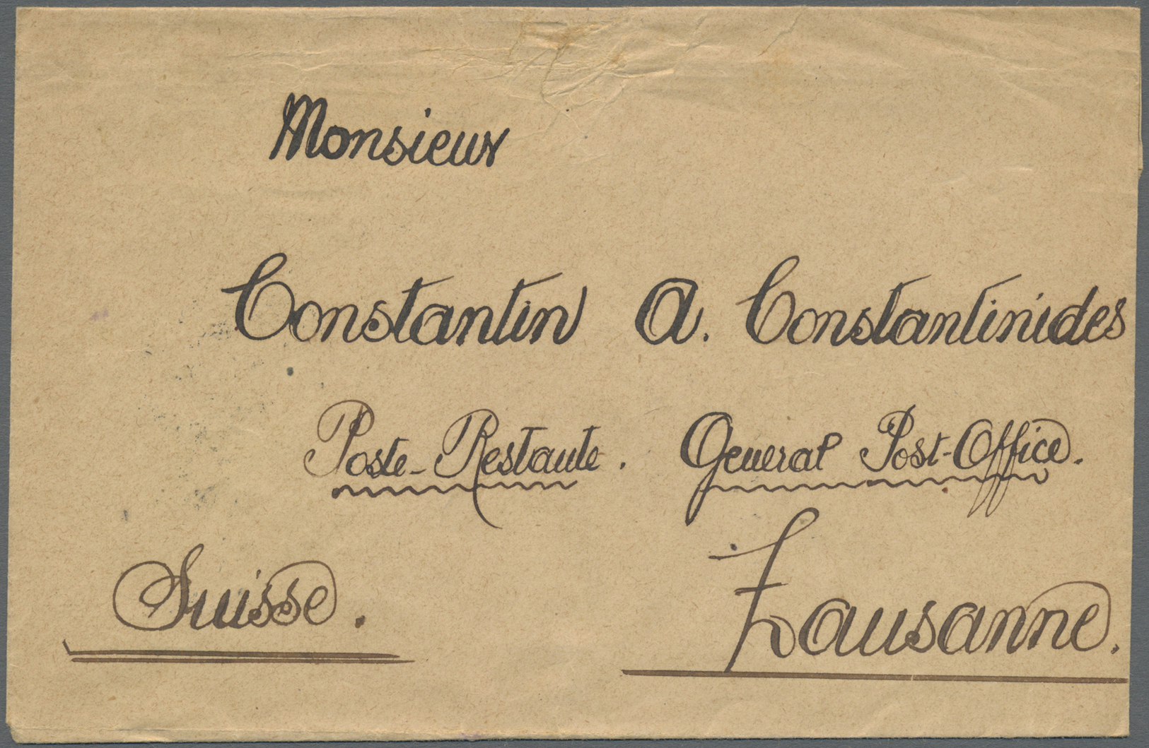 Br Zypern: 1917. News Band Wrapper Addressed To Switzerland Bearing SG 74, 10pa Orange And Green And SG 76, 30pa - Other & Unclassified